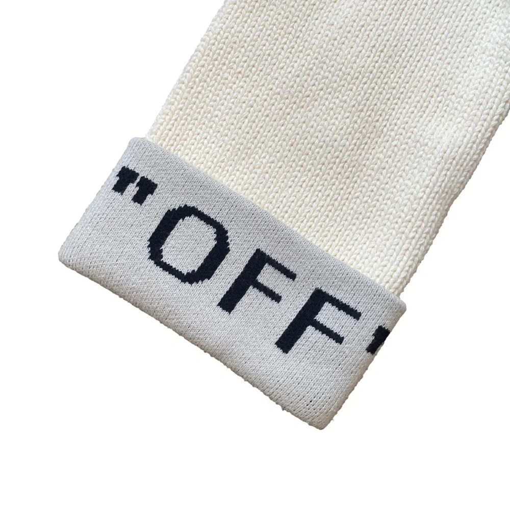 Off-White c/o Virgil Abloh Cream Knit Sweater Sz Small Logo Cuff 2013 Authentic - Picture 3 of 14